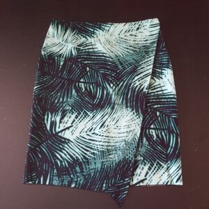 Worthington Green and Black Asymmetrical Skirt